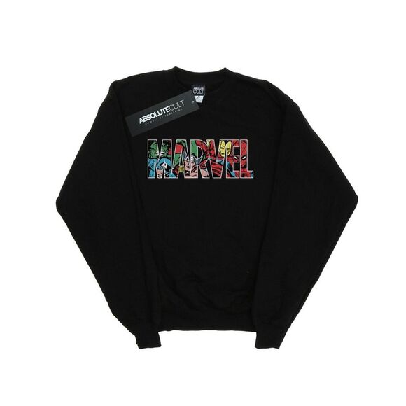 Marvel Comics Boys Character Infill Logo Sweatshirt / Black
